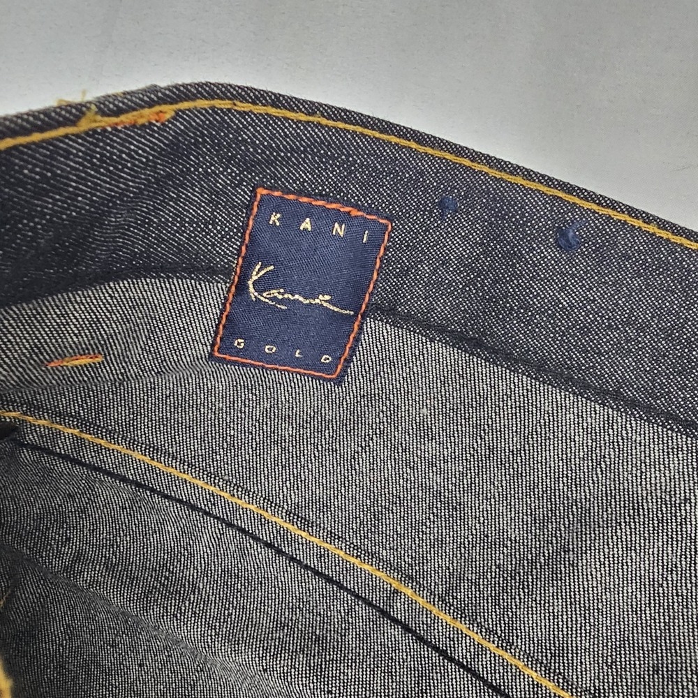 Vintage Karl Kani Gold Jeans Men 40x34 Dark Wash Embroidered Hip Hop - Picture 3 of 7